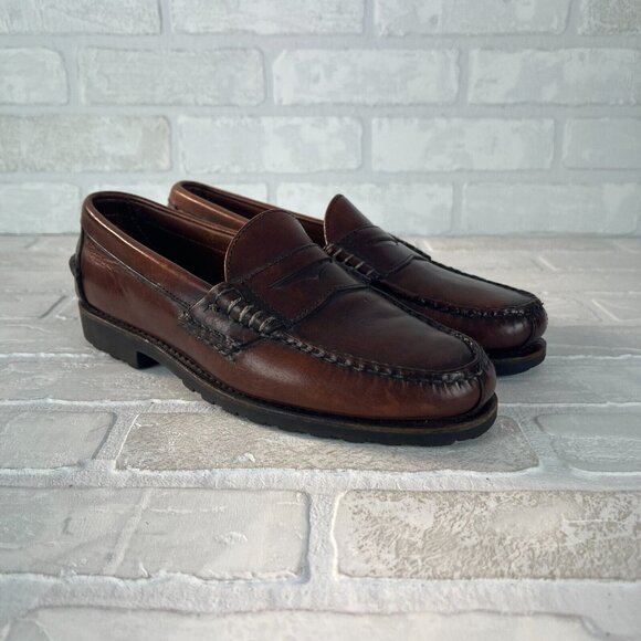 ALLEN EDMONDS Rockland Penny Loafer Mens 9 D Brown Leather Classic Shoes main image 8